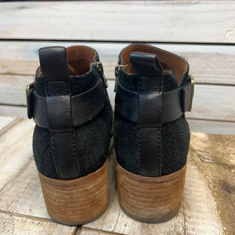 Kork-Ease Black Suede Leather‎ Mesa Ankle Bootie K54200 Size 7.5
